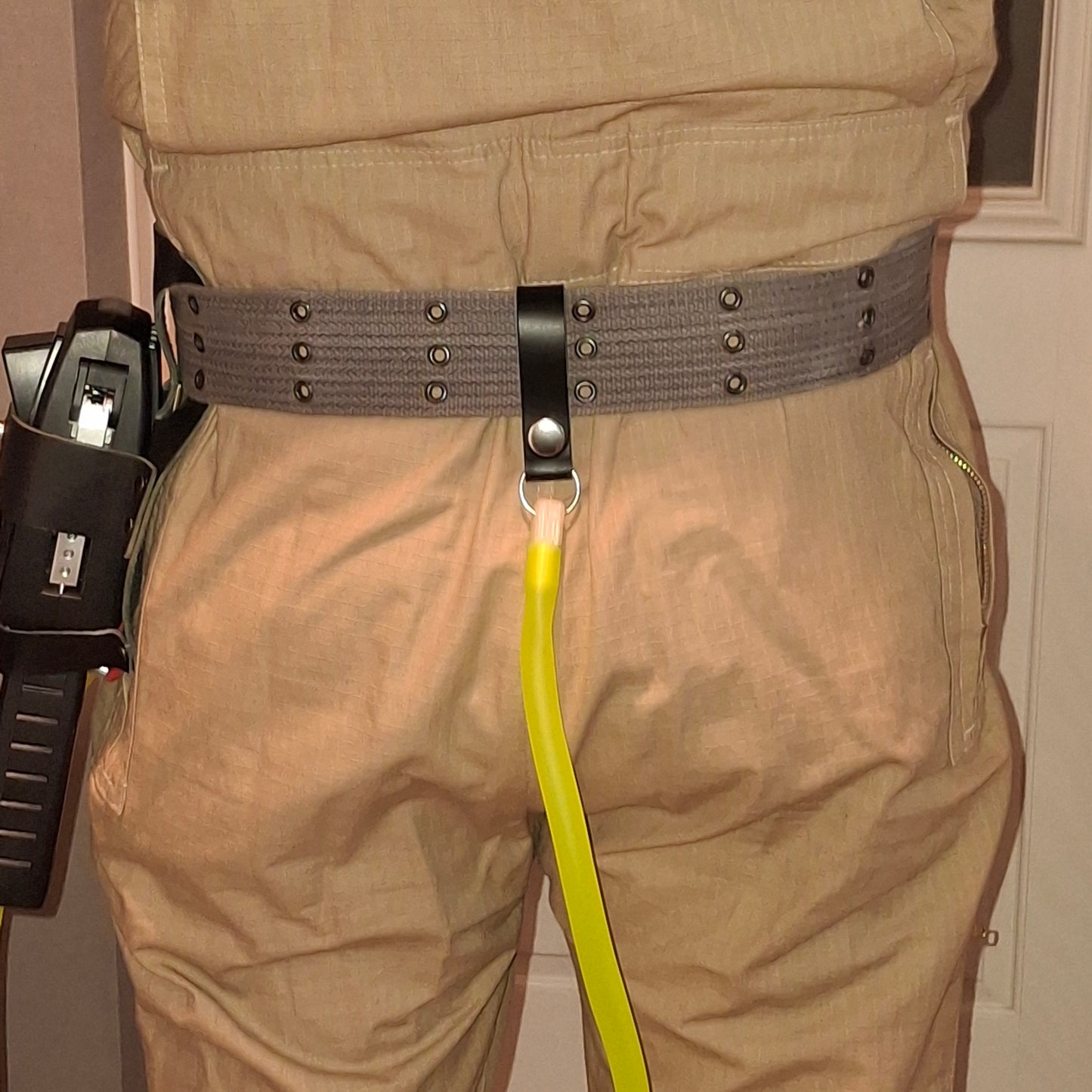Ghostbusters Leg Hose Belt Fob Connector in Cerise Pink Leather