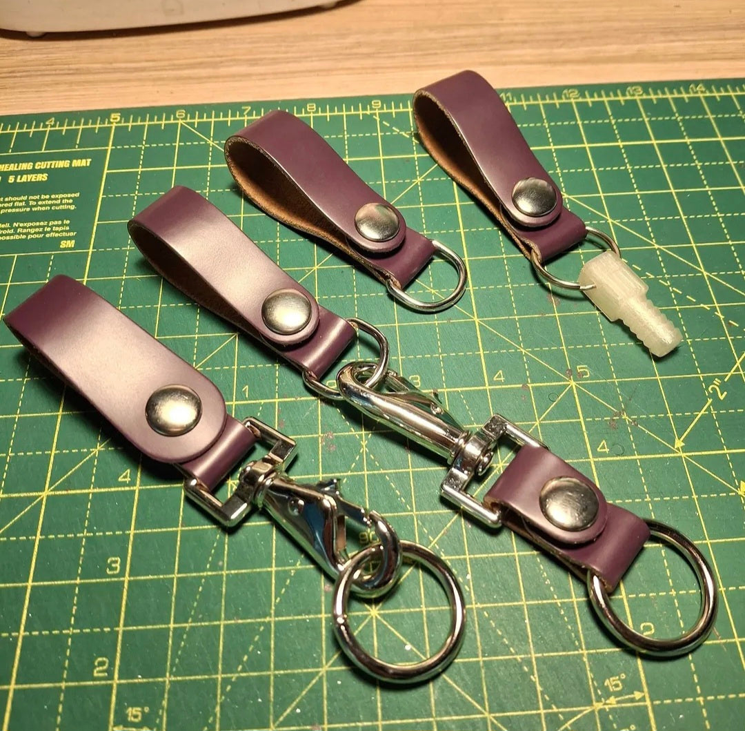 Set of GB1 belt fobs & Haslab PKE holster in purple leather