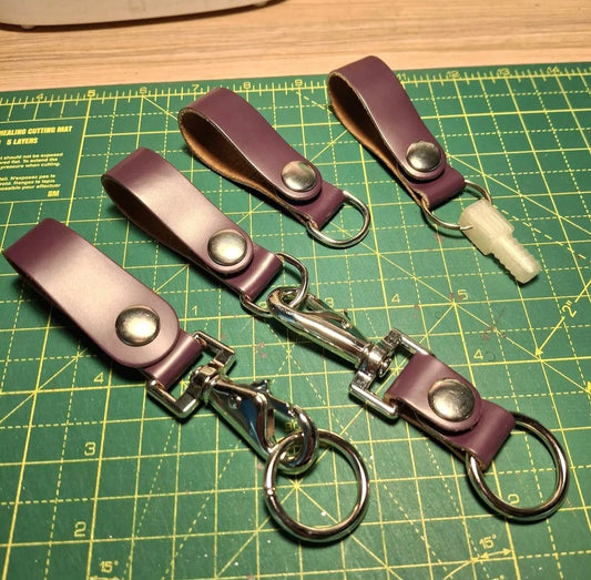 Set of GB1 belt fobs & Haslab PKE holster in purple leather